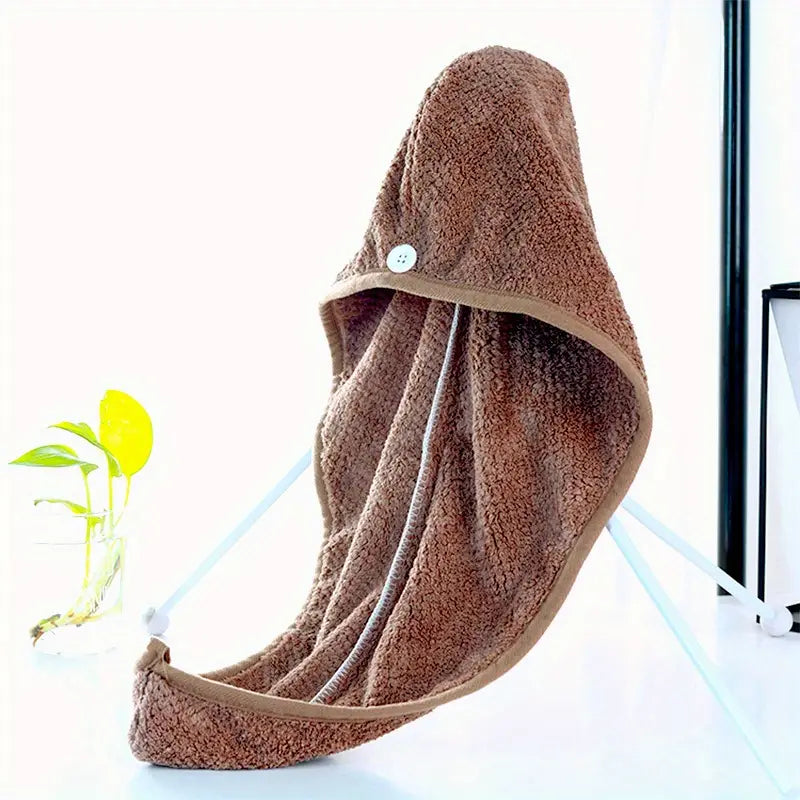 Microfiber Hair Towel With Button