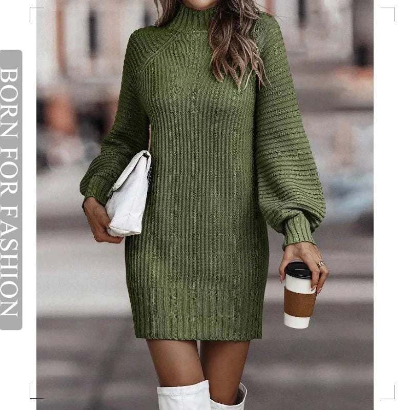 BELLA ENCORE™️- TURTLENECK SWEATER DRESS